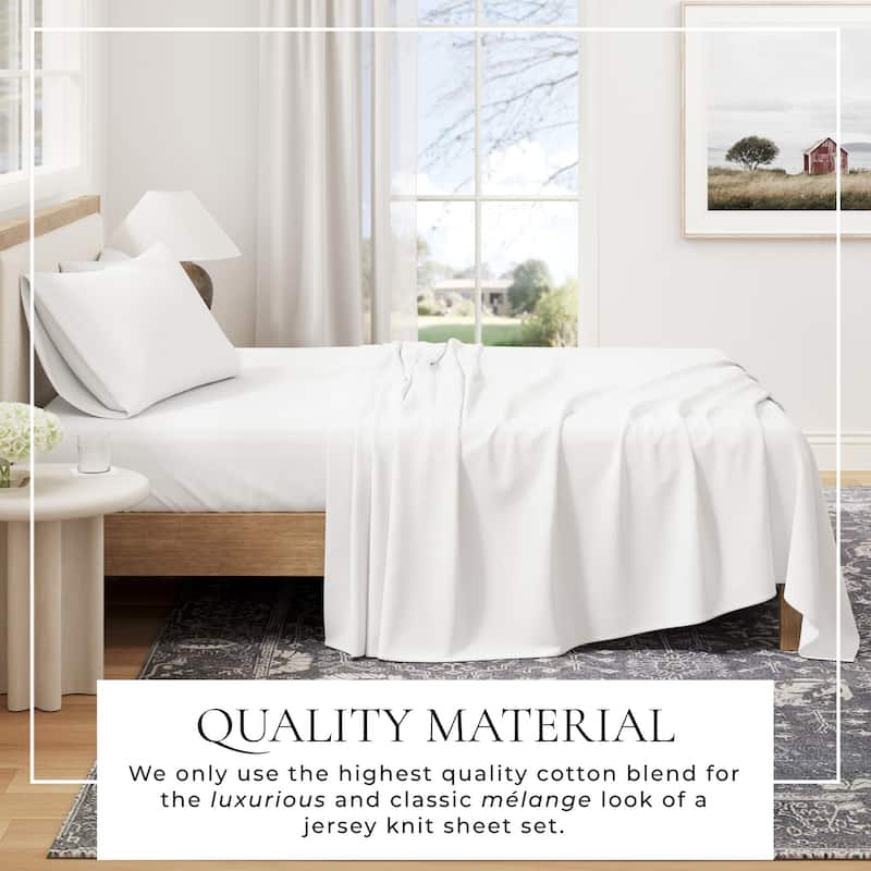 Linery & Co. Heathered Melange Cotton Jersey Knit Sheet Set