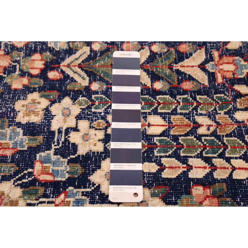 ECARPETGALLERY Hand-knotted Antalya Vintage Dark Navy Wool Rug - 10'1 x 13'0