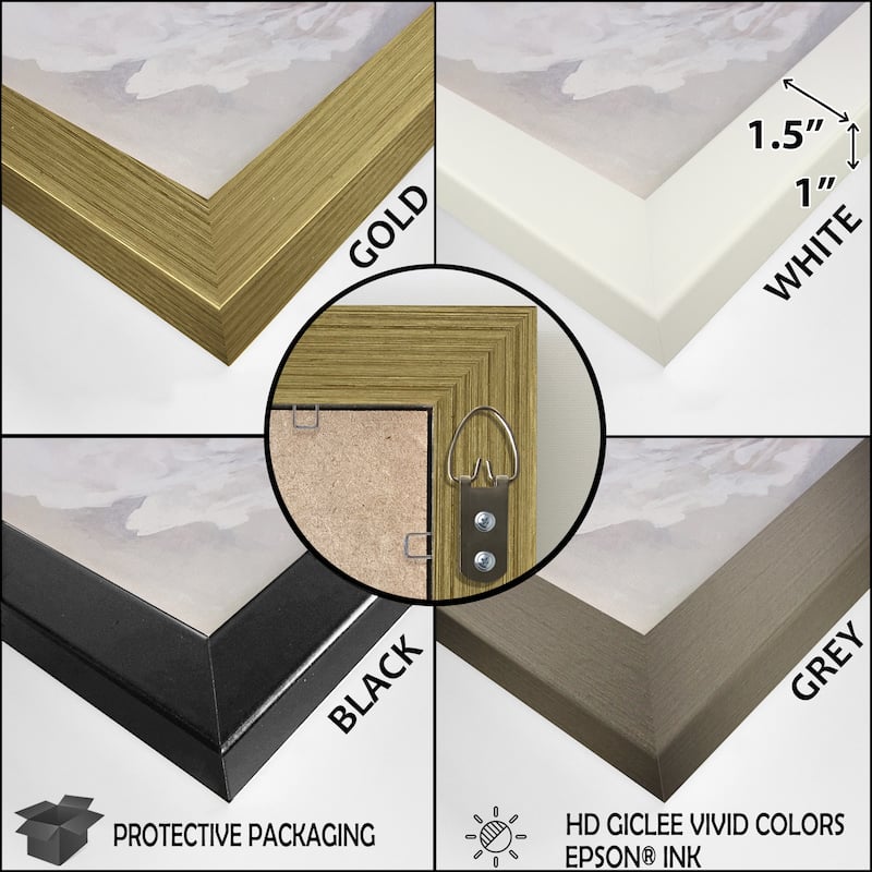 Designart "Black And White Horse Elegance" Animals Horse Framed Wall Decor