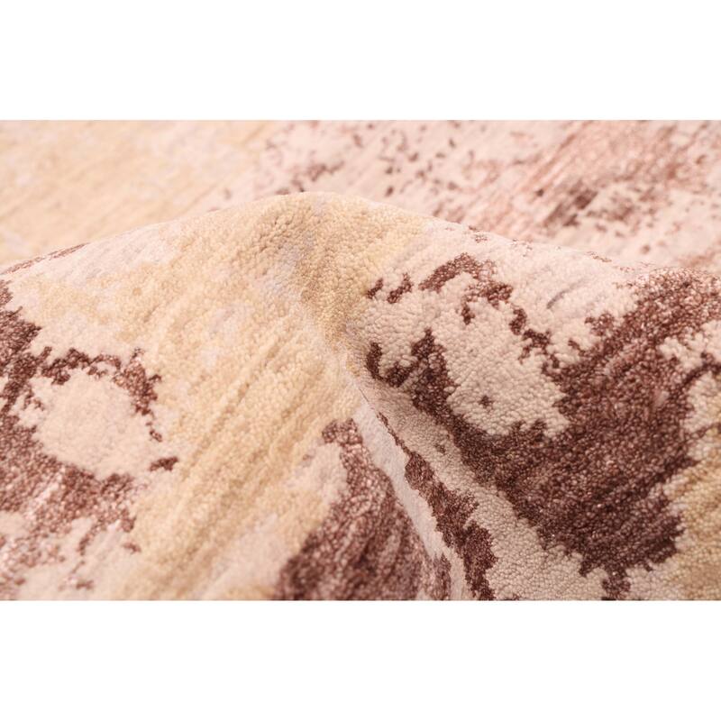 ECARPETGALLERY Hand-knotted Legacy Tan Silk, Wool Rug - 8'10 x 11'10
