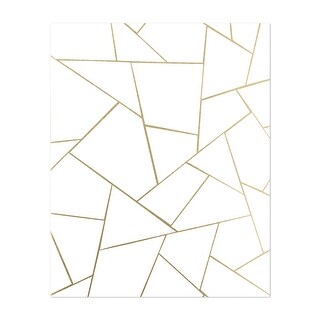 Gold White Geometric Glam 1 Line Drawings Pattern Art Print/Poster ...