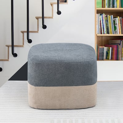 Adeco Cube Square Fabric Footstool Ottoman Modern Small Footrest