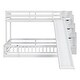 preview thumbnail 8 of 16, Twin Over Full Bunk Bed with Slide, Storage Staircase & Safety Guardrails, White