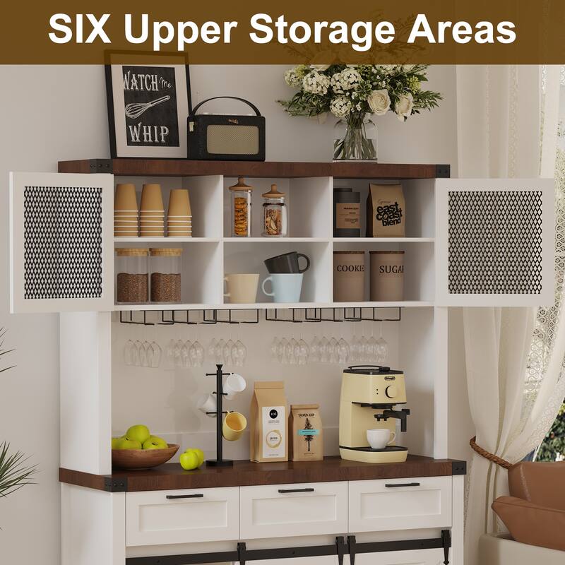 Farmhouse Buffet Cabinet with Sliding Barn Door