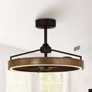 27-inch Rustic 3-Blade LED Ceiling Fan with Light and Remote