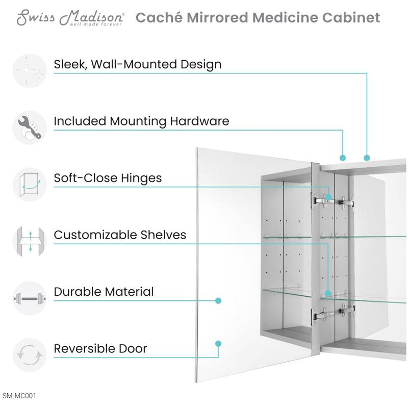 Swiss Madison SM-MC001 Cache 19-11/16" x 27-9/16" Frameless 1 Door