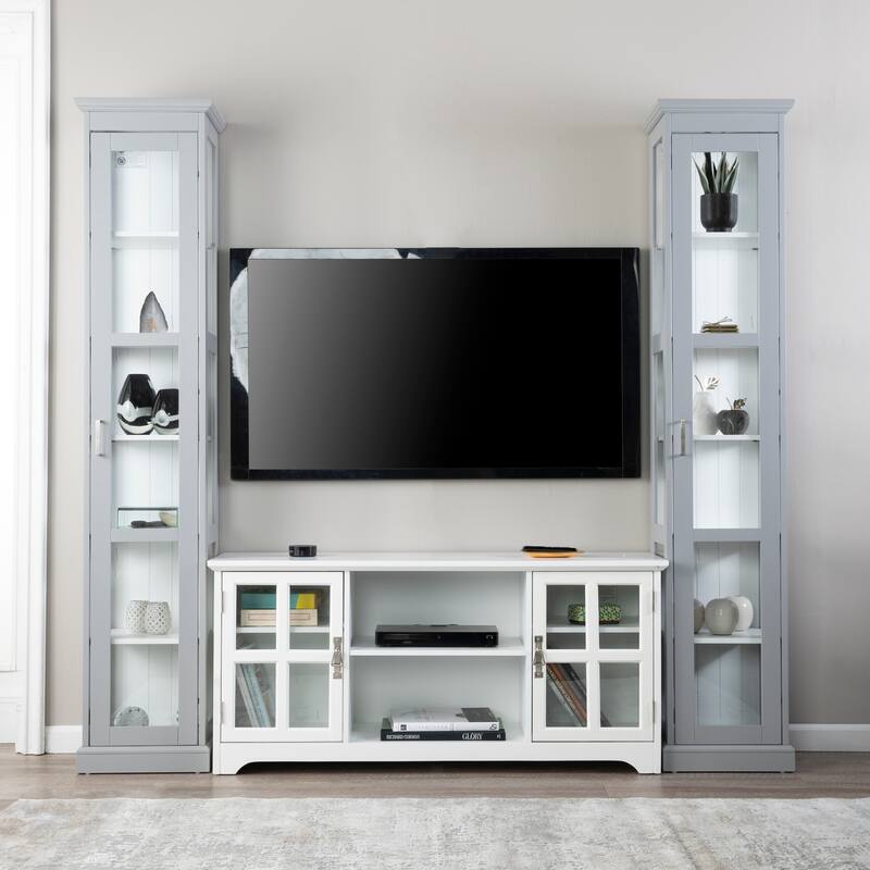 SEI Furniture Balcom Transitional Gray Wood Curio