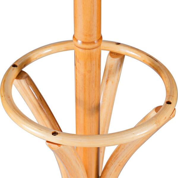 Shop Gymax Wood Standing Hat Coat Rack Jacket Bag Hanger Tree 12