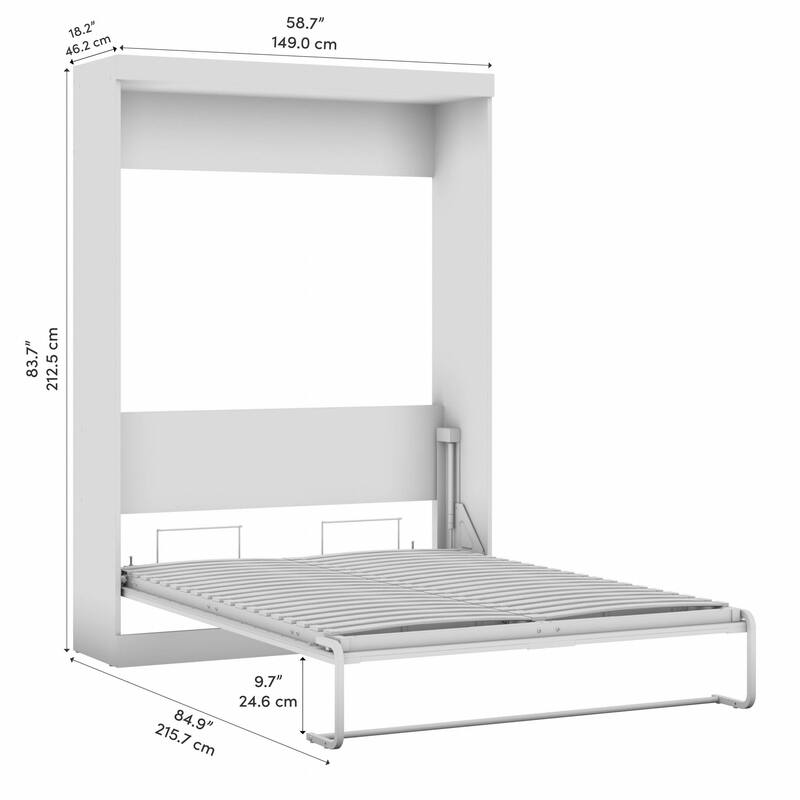 Bestar Pur 59W Full Size Murphy Bed for Multipurpose Room