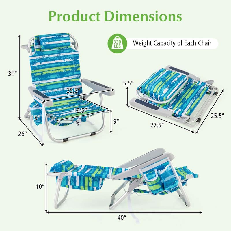 Goplus Folding Beach Chair Adult Lightweight Aluminum Camping Chair