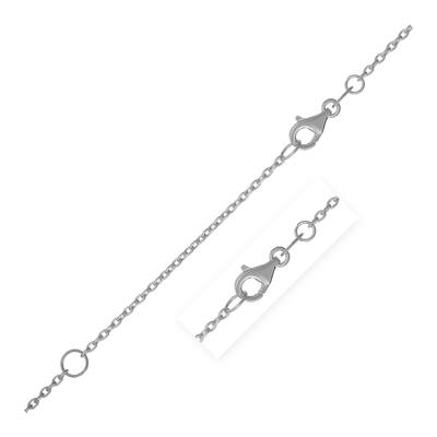 Extendable Cable Chain Necklace in 14k White Gold (1.2mm) 18" Inches