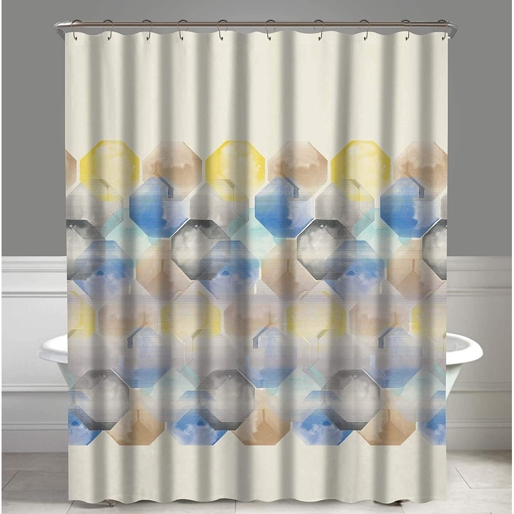 A1 Home Collections Water Repellent Printed Organic Cotton Shower Curtain 72"X72"