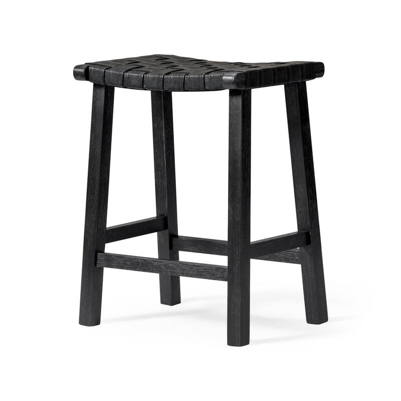 Maven Lane Noah Backless Kitchen Dining Stool with Vegan Leather