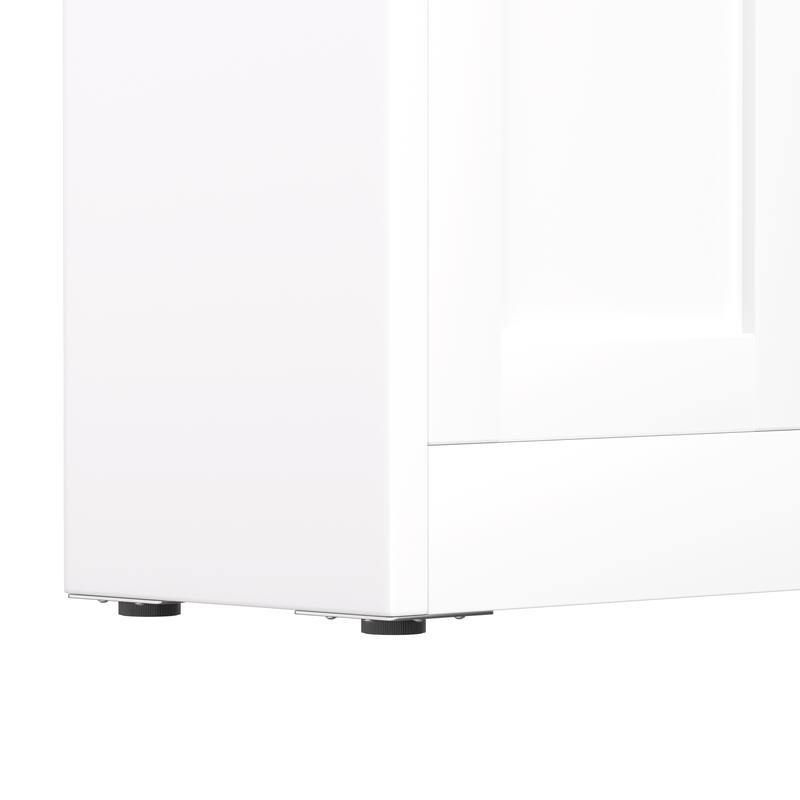 71" Tall Industrial Bookcase with Doors, Drawers & Adjustable Shelves - Metal Storage Cabinet for Office, Living Room