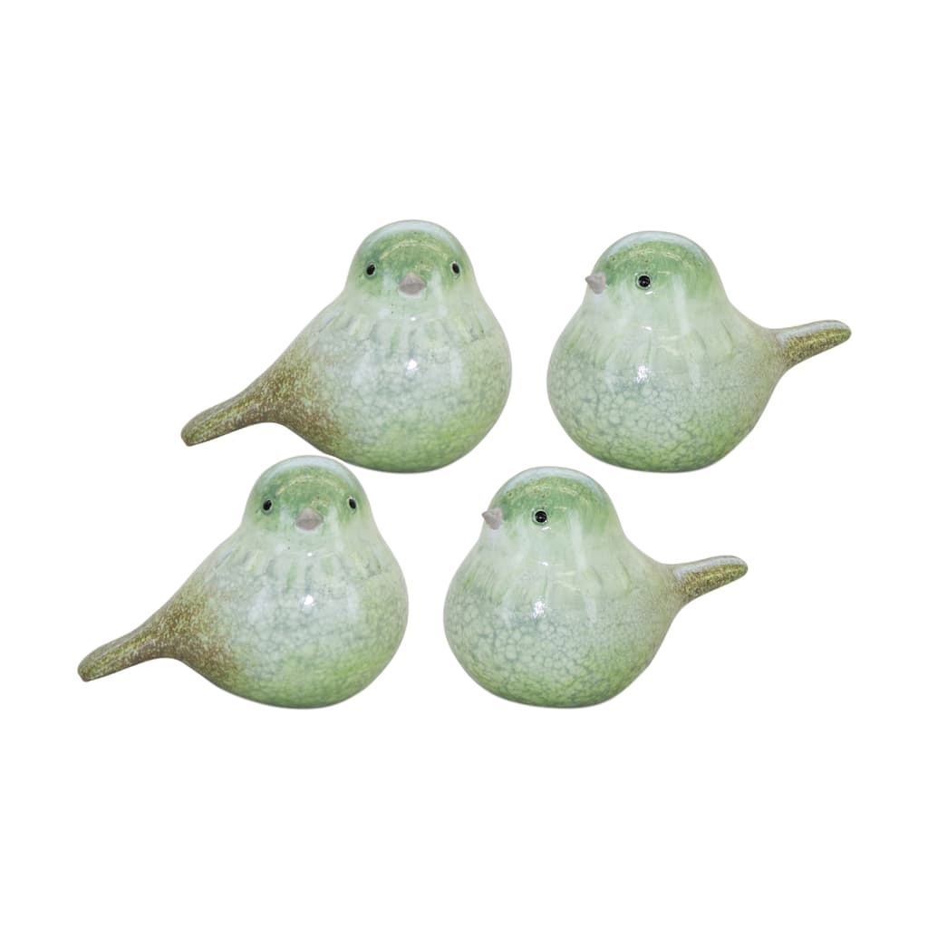 Terracotta Bird (Set of 4) - 4.5 x 2.5 x 2.5; 3.75 x 2.5 x 2.5