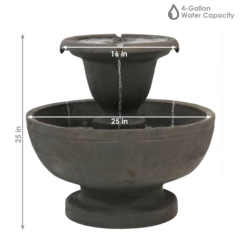 Streaming Falls 2-Tier Outdoor Water Fountain Garden Feature - 25"