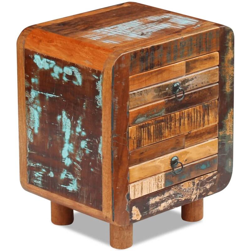 vidaXL Night Cabinet Solid Reclaimed Wood 16.9"x13"x20"
