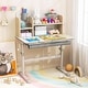 preview thumbnail 1 of 6, Kids Study Desk Height Adjustable Writing Table w/ Tilt Desktop