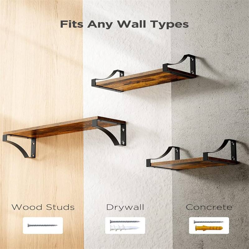 Wall Shelves Set of 3 - 16.4"D x 5.9"W x 0.7"H