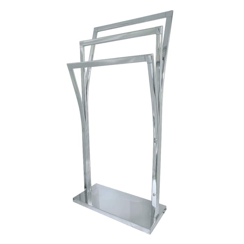 Edenscape Freestanding Y-Style Towel Rack in Brushed Nickel
