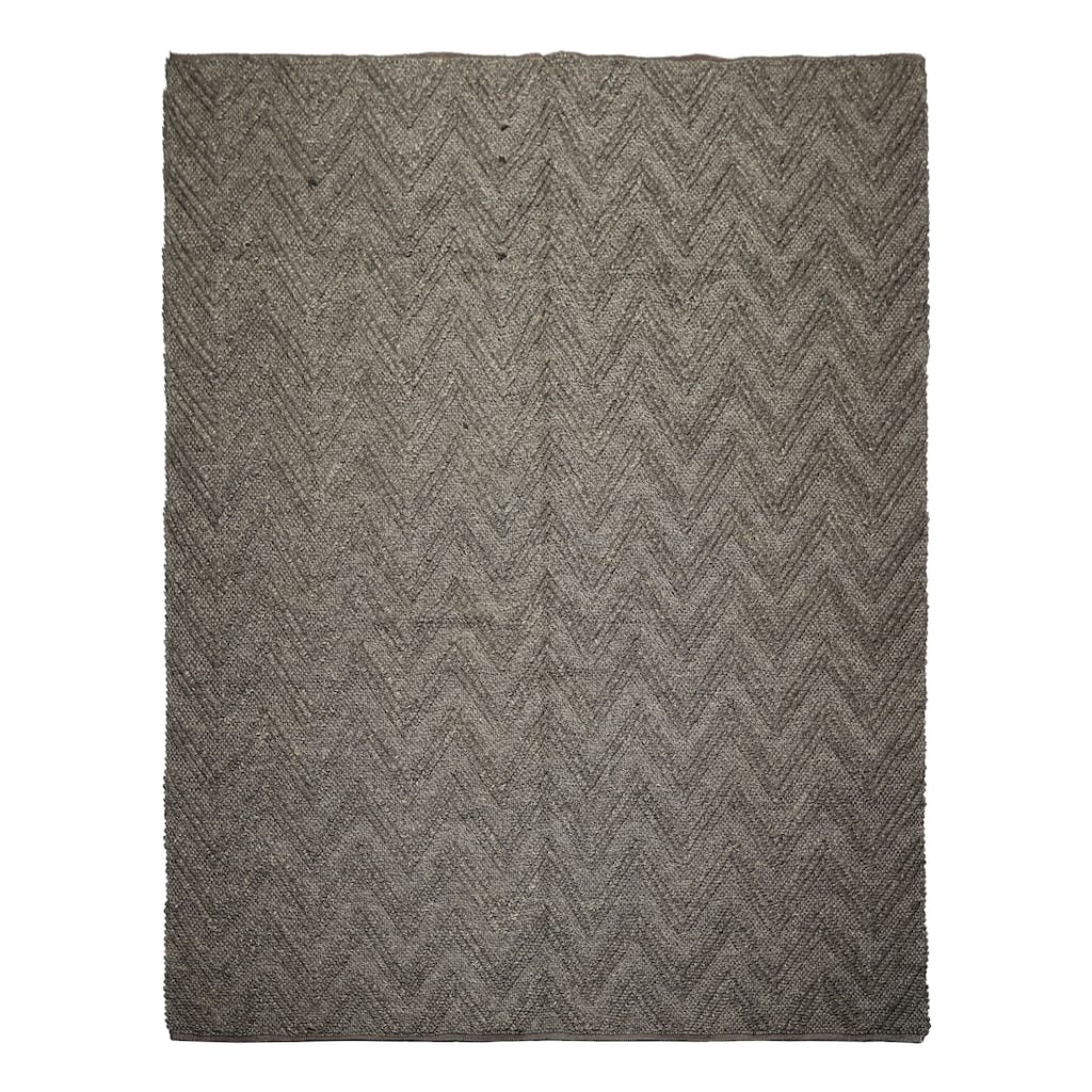 9x12 Tibetano Hand Knotted Flatweave Wool Tone on Tone Graphite Modern Rug - 9' x 12'