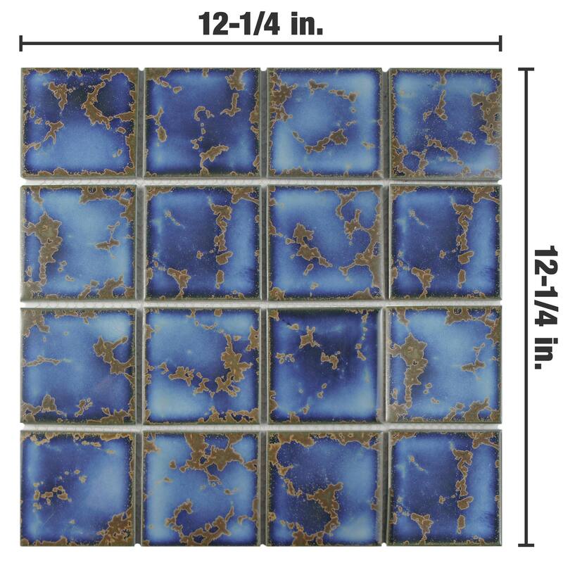 Merola Tile Channel Terra Azure Mega Square 12-1/4" x 12-1/4" Porcelain Floor and Wall Tile