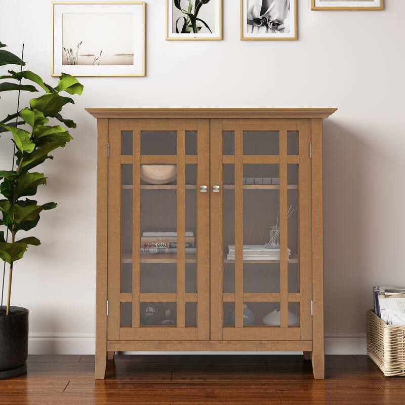 WYNDENHALL Freemont SOLID WOOD 39 inch Wide Transitional Medium Storage Cabinet - 42.2"h x 39"w x 17"d