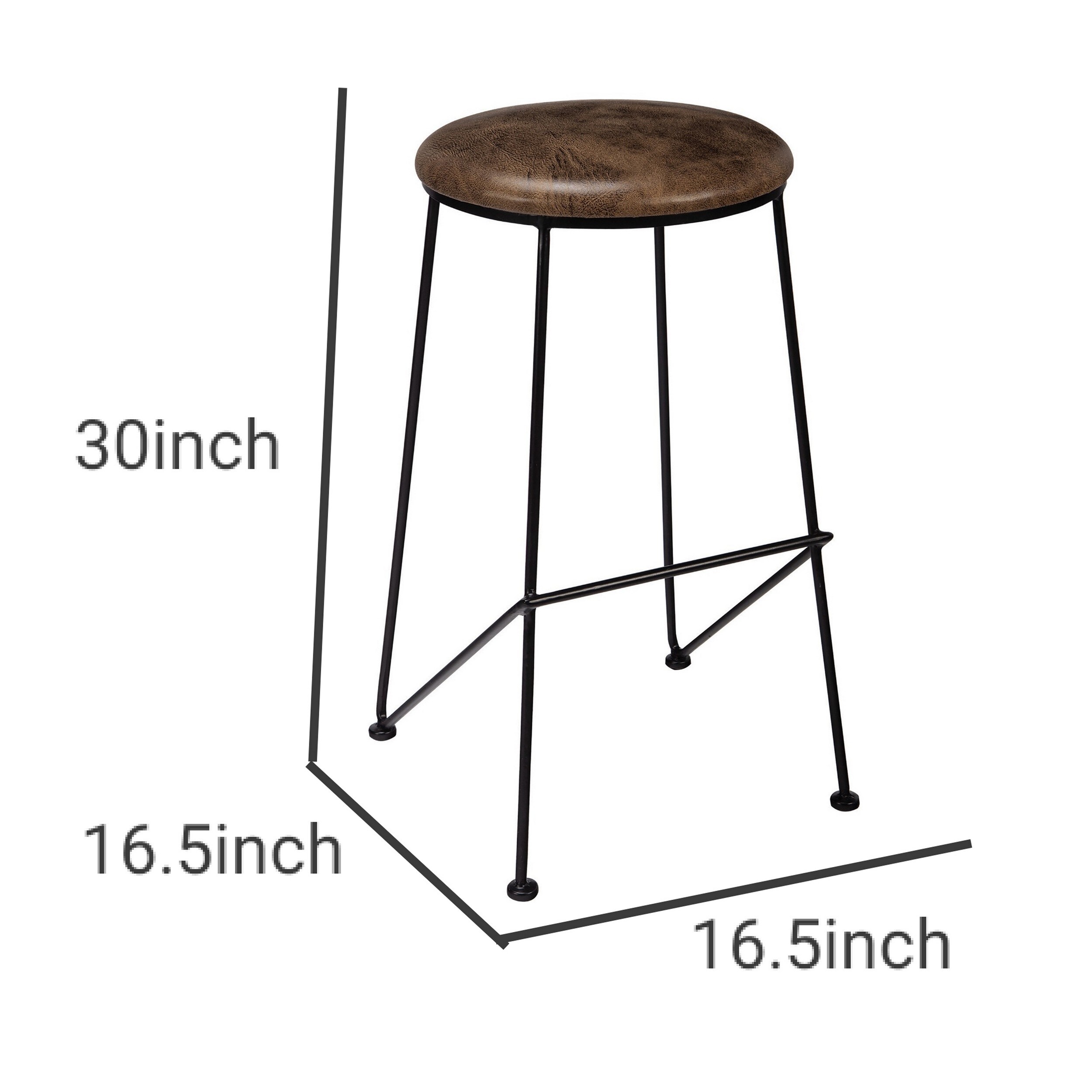 Shop Round Wood Seat Barstool With Metal Legs Brown And Black On Sale Overstock 31959512