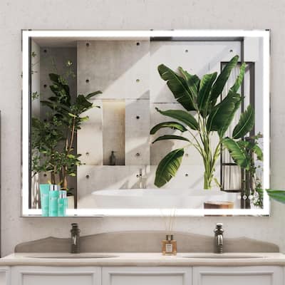 48" x 36" Smart LED Bathroom Wall Mirror with Memory,Anti-Fog Switch