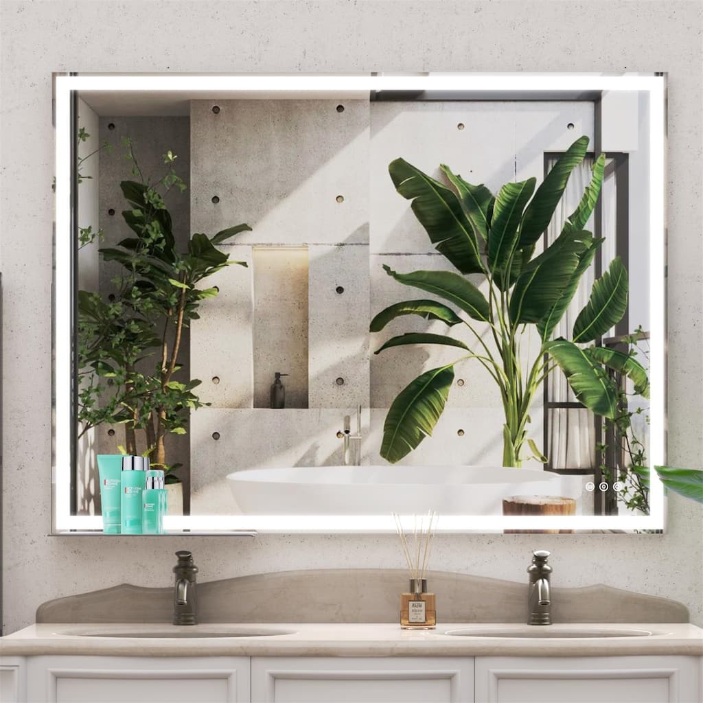48" x 36" Smart LED Bathroom Wall Mirror with Memory,Anti-Fog Switch