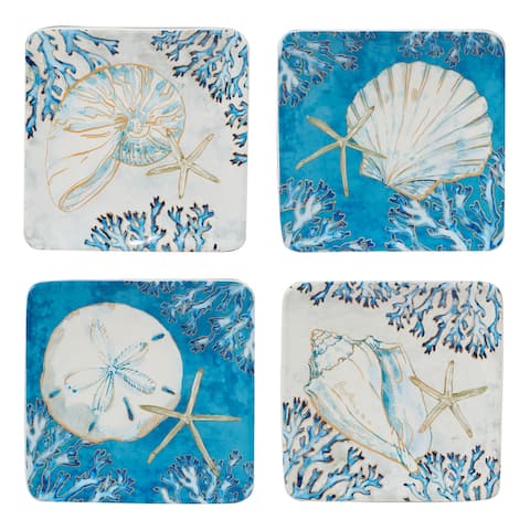 Certified International Playa Shells 6-inch Canape/Luncheon/Dessert Plates, Set of 4