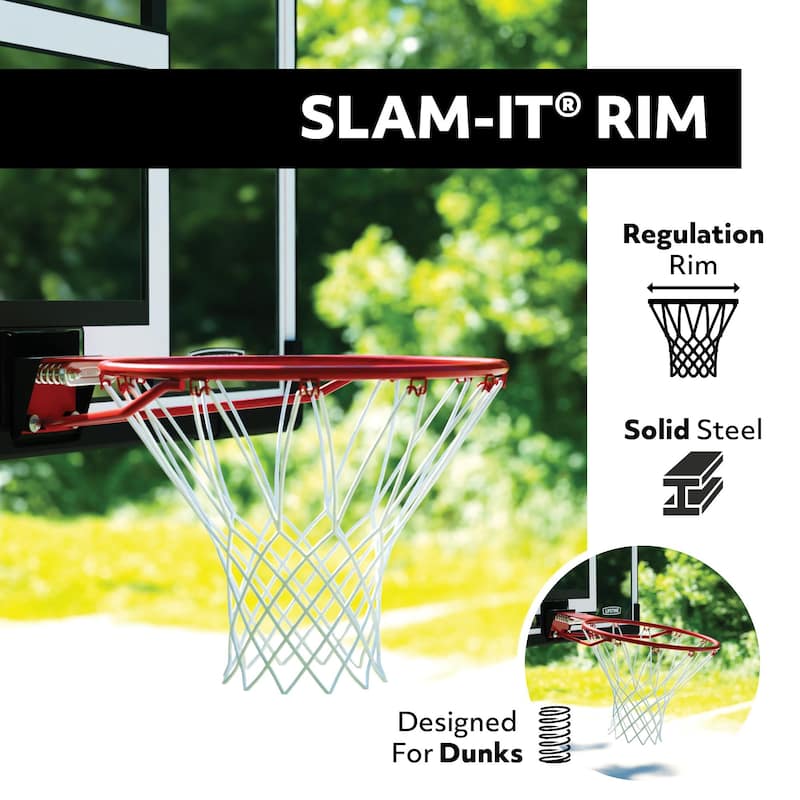 Lifetime Adjustable In-Ground Basketball Hoop, 54-Inch Tempered Glass