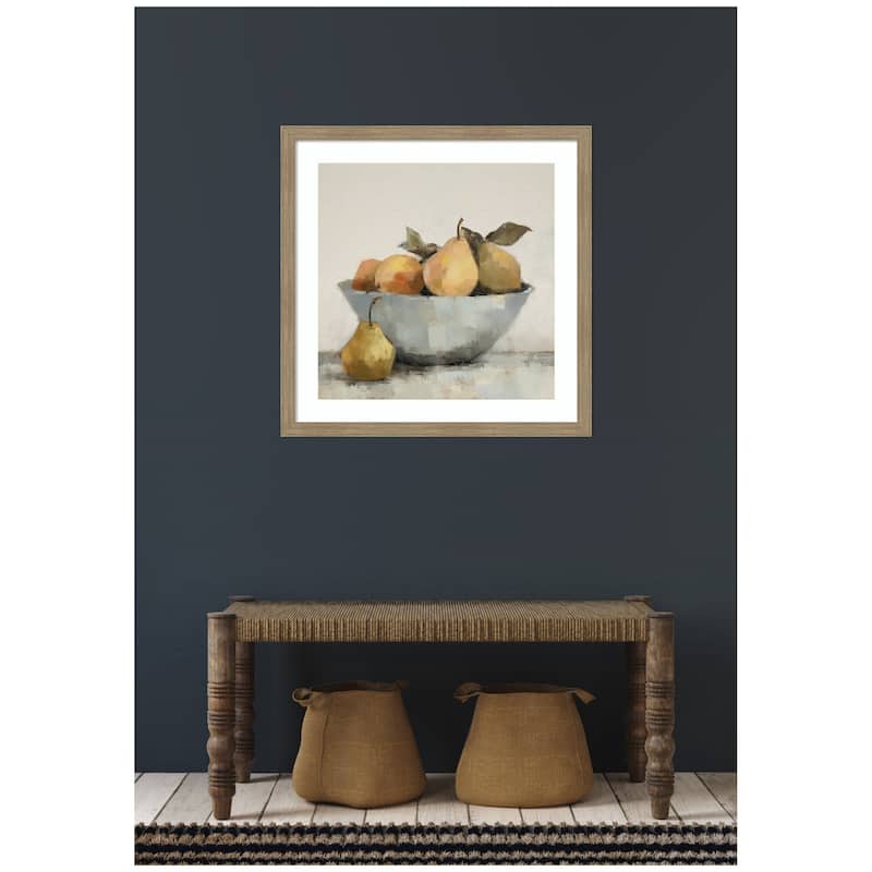 Kate and Laurel Framed Art Still Life Fruit In A Bowl Vintage Style by The Creative Bunch Studio