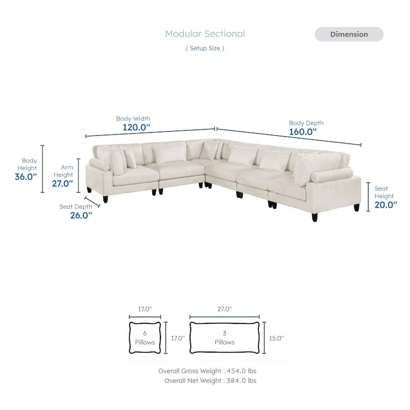 Jonas 6-Piece Modular Sectional Sofa