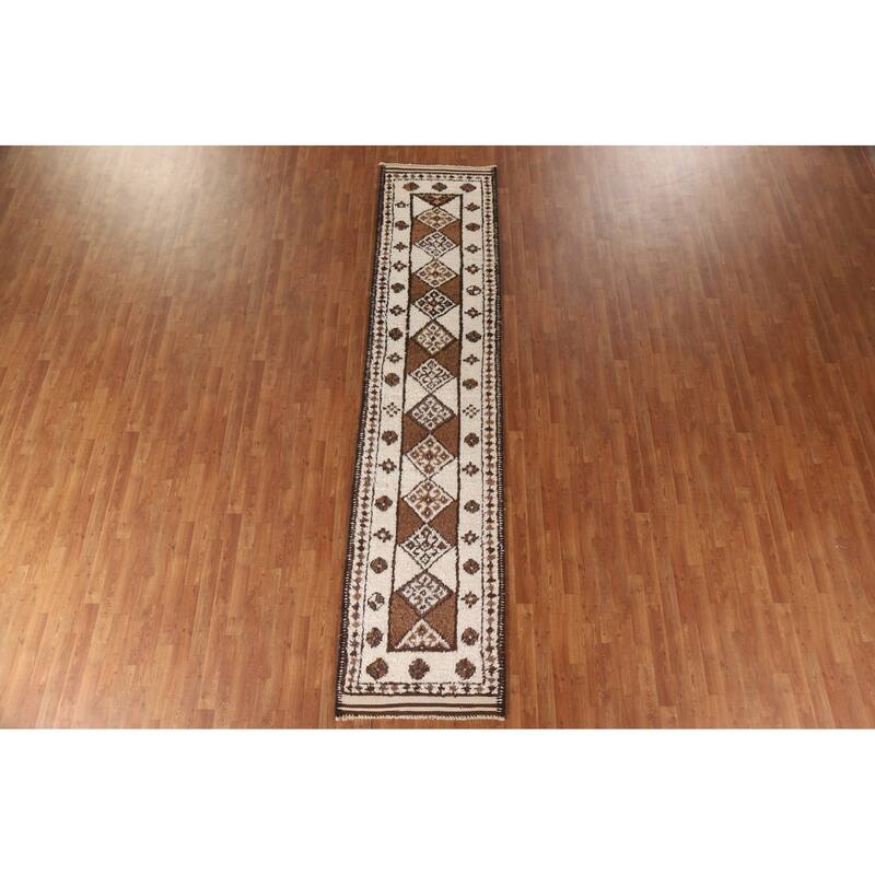 Anatolian Beige Oriental Runner Rug Handmade Wool Carpet - 2'8"x 12'4"