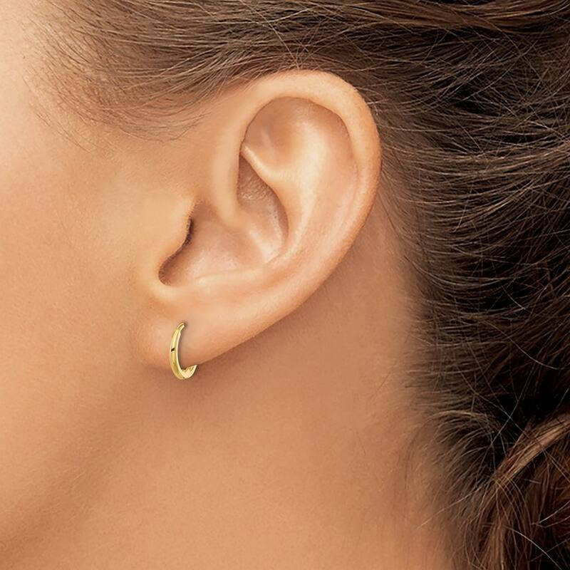 Curata 14k Yellow Gold Polished Hinged Hoop Earrings - 10.3x11mm