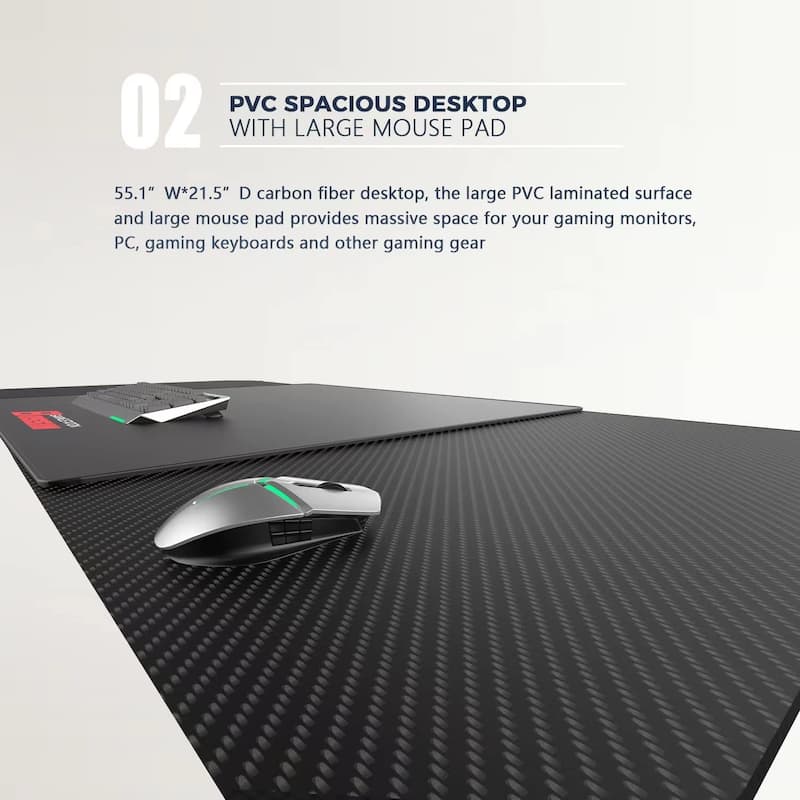 BOSSIN Ergonomic Gaming Desk Z-Shaped Office PC Computer Desk Gamer Tables with Cup Holder and Headphone Hook