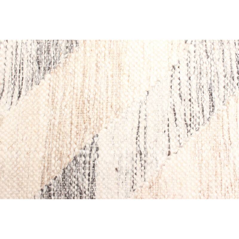 ECARPETGALLERY Flat-Weave Ankara FW Cream Wool Kilim - 5'5 x 7'5