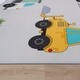 preview thumbnail 3 of 6, Kids Rug for Nursery Construction Site Play Mat Cranes Trucks in Grey