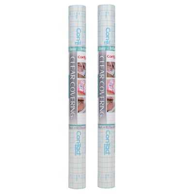 Con-Tact Brand Clear Cover Adhesive Covering, Clear, 18" x 16 ft, Glossy, Pack of 2