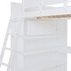 preview thumbnail 35 of 33, Full Size Wood Loft Bed with Desk and Shelf,Guardrail