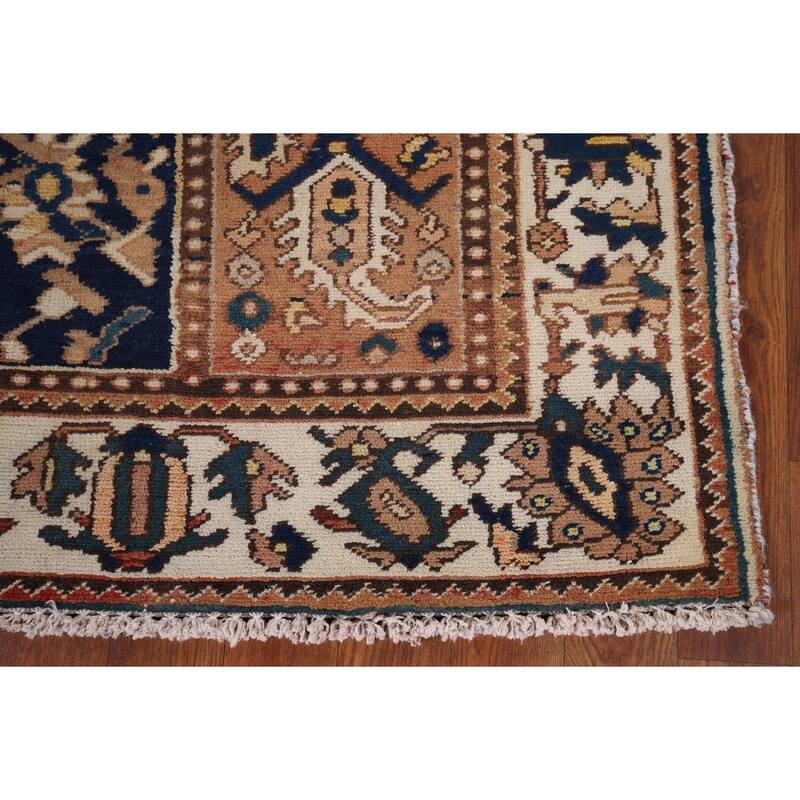 Garden Design Bakhtiari Persian Vintage Rug Hand-Knotted Wool Carpet - 5'3" x 9'9"