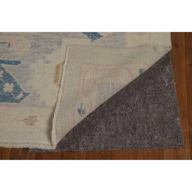 Hand Knotted Oriental 100% Wool Carpet Transitional All-Over Beige & Ivories Oushak Area Rug - 12' 8'' X 9' 6''