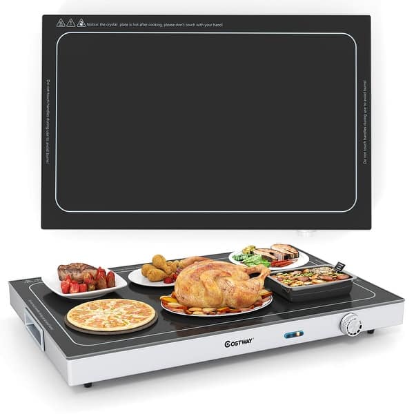 slide 2 of 13, Costway 1/2/3/4/ PCS Electric Warming Tray with Adjustable Temperature 1 PCS