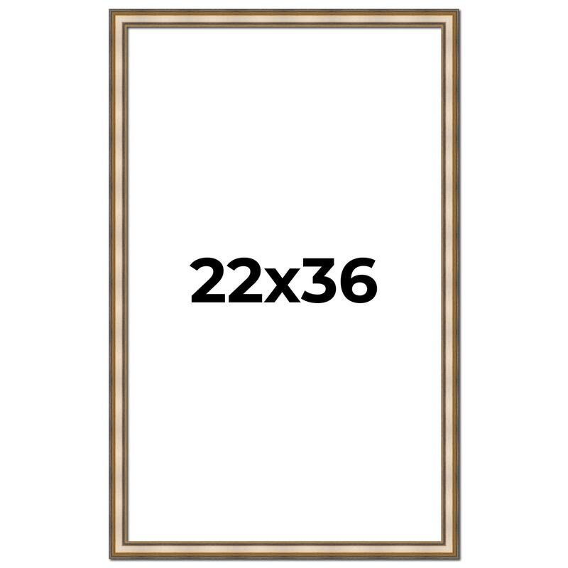 22x36 Frame Gold Solid Wood Shadow Box Width 1.5 Inches | Interior Frame Depth 2 3/8 Inches