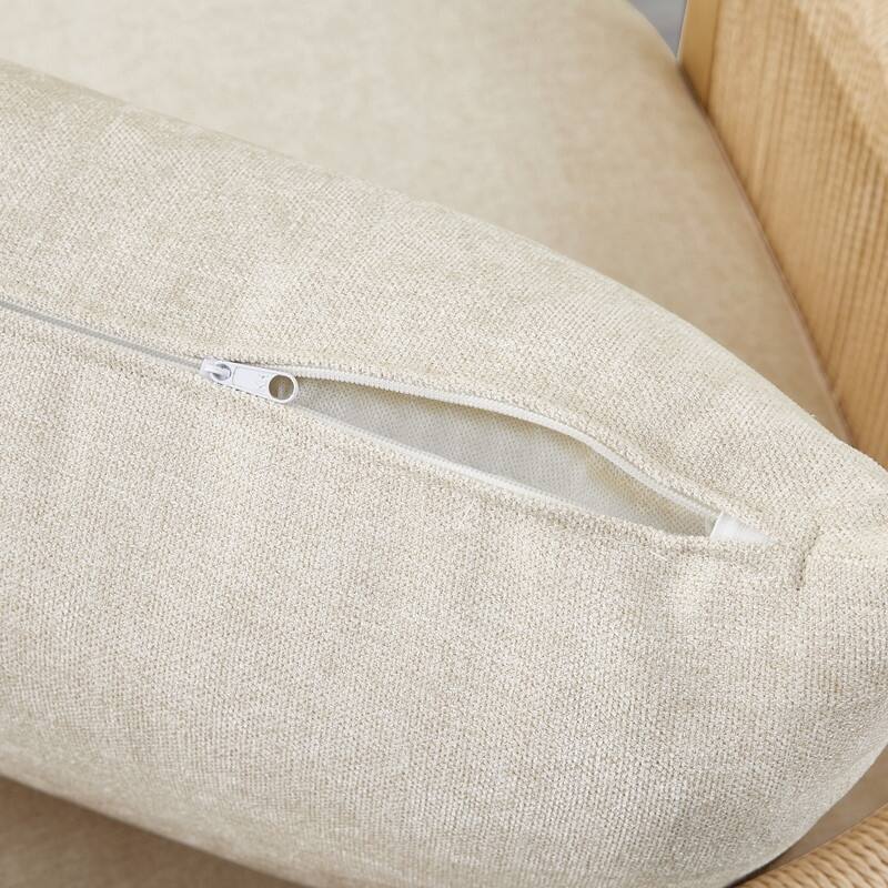 Spruce & Spring Modern Boho Braid Swivel Accent Chair with Hand-Woven Paper Cord Arm