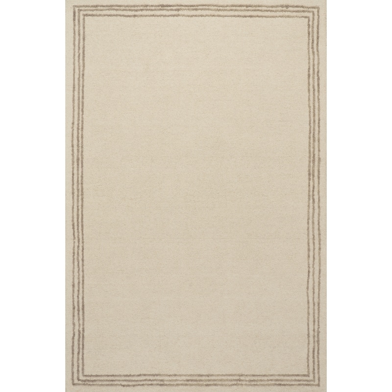 Nuloom Juliette Roan Bordered Wool Rug - 7' 6" x 9' 6" - Ivory - Rectangle