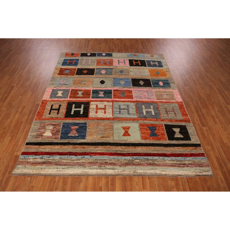 All-Over Geometric Moroccan Oriental Area Rug Hand-Knotted Wool Carpet - 8'5" x 9'11"