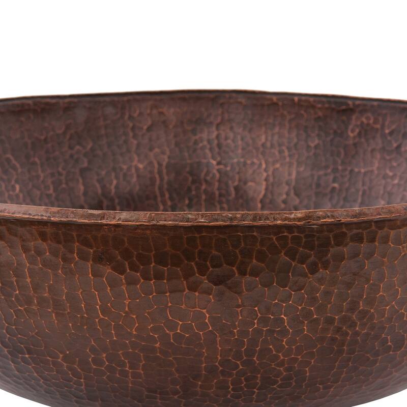 17" Large Round Vessel Hammered Copper Sink (VR17BDB)