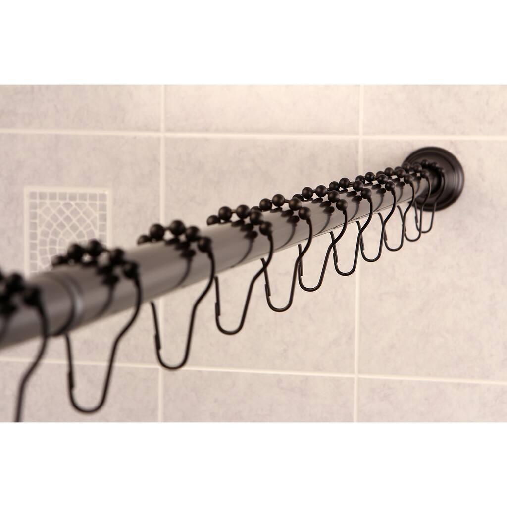 Kingston Brass Straight Shower Curtain Rod with Rings in Oil Rubbed Bronze - Oil Rubbed Bronze